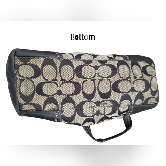 Coach Black and Brown Patterned Tote - Picture 4 of 7